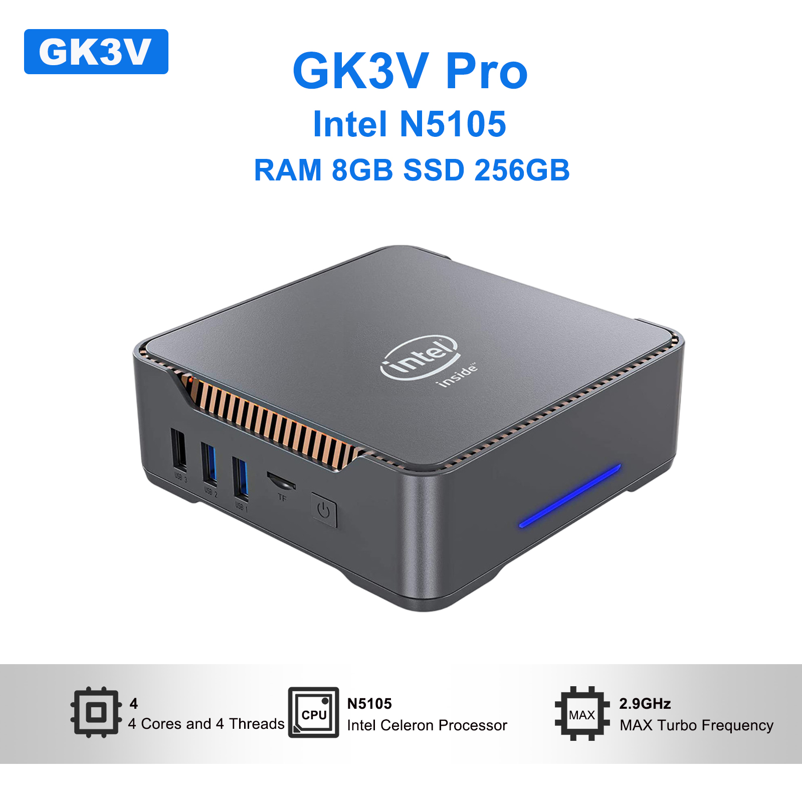 Pc Gaming Intel - GK3V Pro mini pc Intel N5105