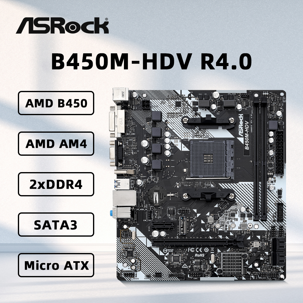 ASROCK B450M-HDV R4.0 Motherbo - Pc Gaming Amd Ryzen 5 incelemesi ve fiyatı
