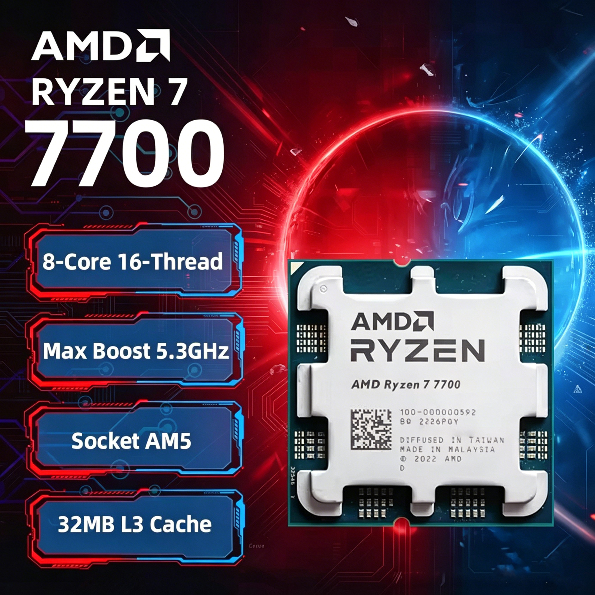 AMD Ryzen 7 7700 R7 7700 8 Cor - Pc Gaming Amd Ryzen 5 incelemesi ve fiyatı