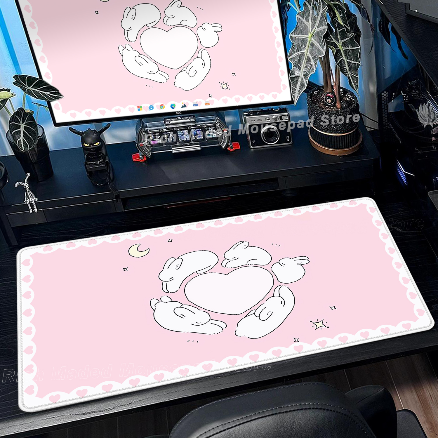 Pink Rabbit Mouse Pad XXL Cute - Pc Gaming Pink incelemesi ve fiyatı